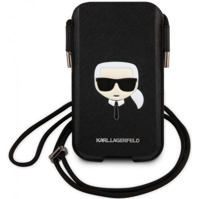 Pouzdro Karl Lagerfeld Head Saffiano PU Pouch S/M černé