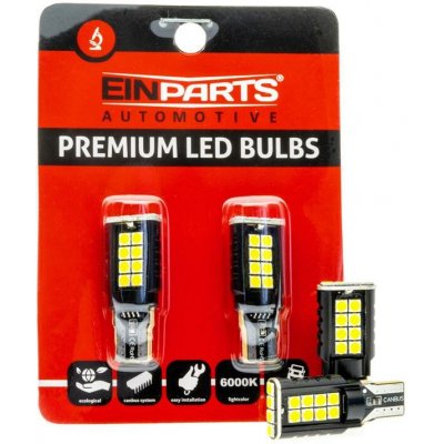 EINPARTS LED žárovky W16W 20 SMD 3030 Canbus - 2 Kusy - EPL313 – Hledejceny.cz