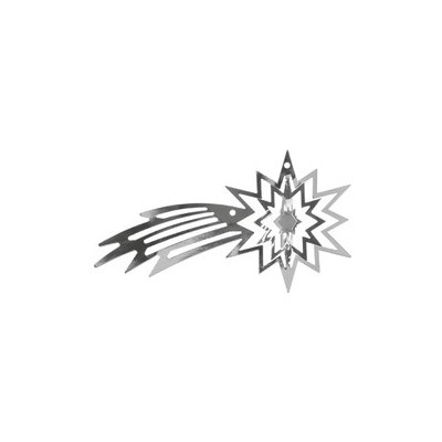 Kometa stříbrná závěs vánoční plech. 6,5x12cm 16X-801.20 – Zboží Mobilmania