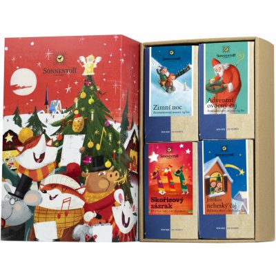 Sonnentor Dárková kazeta čajová BIO Kouzelné Vánoce 4 x 18 sáčků – Zboží Dáma