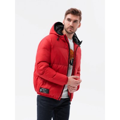 Ombre Clothing pánská zimní bunda Loil C533 červená – Zboží Mobilmania
