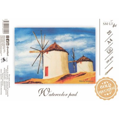 Studentský akvarelový blok SM.LT Art A4, 200 g, 20 listů – Zboží Mobilmania