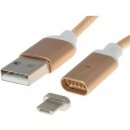 PremiumCord USB 2.0 A M - magnetický micro B M, 1m, oranžový (8592220014537)