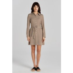 GANT SLIM MONOGRAM JERSEY SHIRT DRESS hnědá