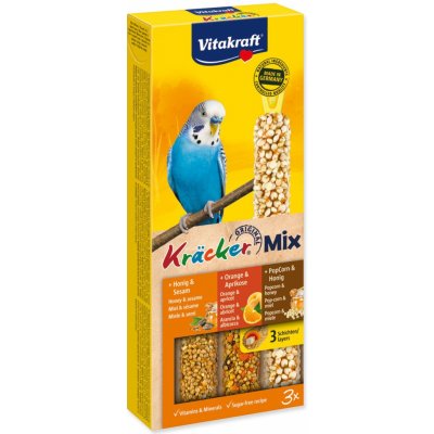 Vitakraft KRÄCKER tyčinky MIX ANDULKA med & pomeranč & popkorn 90g – Zboží Dáma