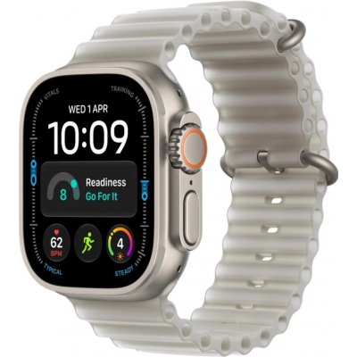 Apple Watch Ultra 4 49mm přírodní titan s průsvitně šedým oceánským řemínkem MJAD4QC/A – Zboží Živě
