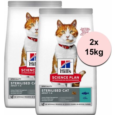 Hill's Feline Sterilised Cat Young Adult Tuna 2 x 15 kg – Zboží Mobilmania