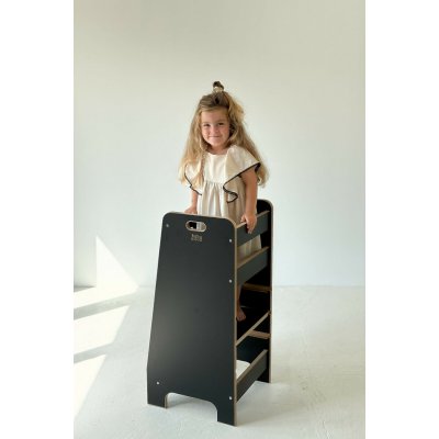Ourbaby Montessori učící věž Kitchen Helper Comfort black černá – Zboží Dáma