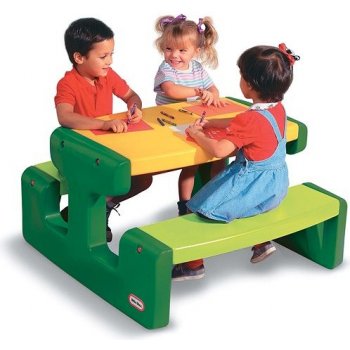 Little Tikes piknikový stůl junior zelenooranžový