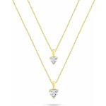Brilio Silver Dvojitý pozlacený náhrdelník se zirkony NCL160Y – Sleviste.cz
