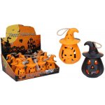 Dekorace plast Halloween dýně svítící oranžovo černá 11x6,5 cm - 1ks – Zboží Dáma