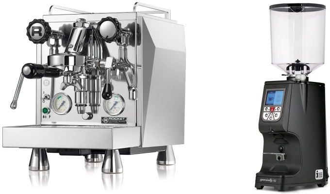 Set Rocket Espresso Giotto Cronometro V + Eureka Atom Specialty 75