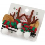 Párty sponky do vlasů vánoční Varianta: 2 hnědá, Balení: 1 pár – Sleviste.cz