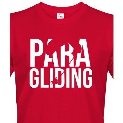 Bezvatriko tričko s motivem paragliding červená – Zboží Mobilmania