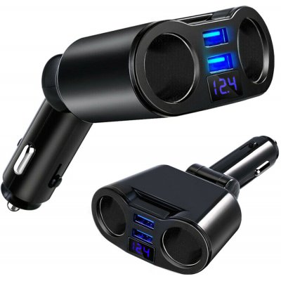 Verk 10074 Rozbočovač pro autozapalovač 2x USB, 12-24V, Voltmetr – Zbozi.Blesk.cz