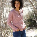 Blancheporte Propínací svetr s hladkým vzorem růžové dřevo – Zboží Dáma