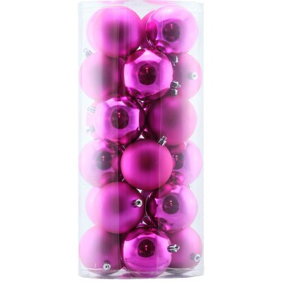 DECOLED Plastové koule prům. 6 cm růžové 12× lesklá 12× matná – Zboží Mobilmania
