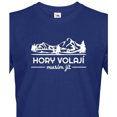 Pánské triko Hory volají musím jít modrá – Hledejceny.cz