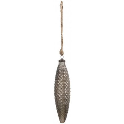 Clayre & Eef Tmavě stříbrná vánoční ozdoba šiška - 7*24 cm – Hledejceny.cz