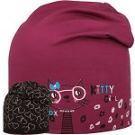 RDX Funkční čepice dlouhá oboustranná Kitty Srdce fialová – Sleviste.cz