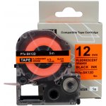 Epson SK12D, 12mm x 5m, černý tisk / fluorescenční oranžový podklad, kompatibilní páska – Zboží Živě