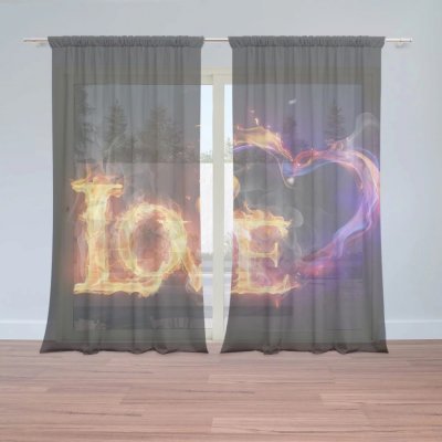 Záclony Love: 2 ks - 150x250 cm - Sablio – Hledejceny.cz