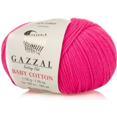 Příze Baby Cotton Gazzal 3461 neon tmavě růžová Výrobce – Hledejceny.cz