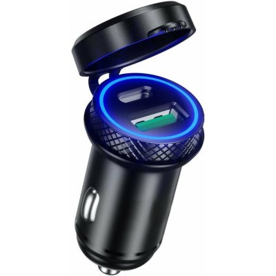 SEFIS Z6 2x USB zásuvka - autonabíječka 30W QC 3.0 USB-A a USB-C Kovová | Zboží Auto