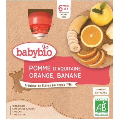 Babybio jablko pomeranč banán 4 x 90 g – Hledejceny.cz