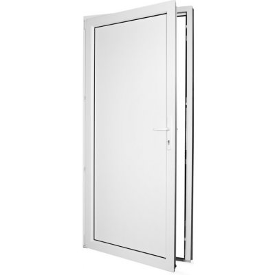 SkladOken.cz vedlejší vchodové dveře jednokřídlé 98 x 208 cm, plné, bílé, LEVÉ