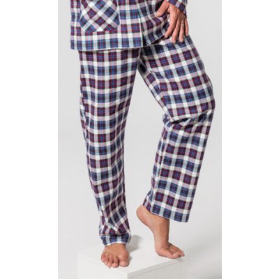 Luiz 119 pánské pyžamové kalhoty flanel modrá – Zboží Mobilmania