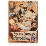 Cedule Alfons Mucha – Biscuits Champagne Lefevre, 15 x 21 cm – Hledejceny.cz