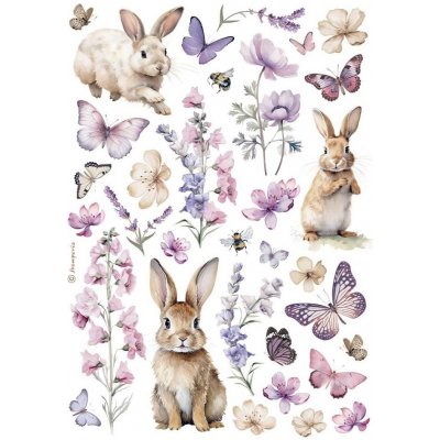 Stamperia Rýžový papír Zajíček a motýl – Hledejceny.cz