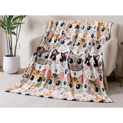 Xpose Mikroplyšová deka ROZTOMILÉ KOČKY Mikroplyš 140x200 – Zboží Mobilmania