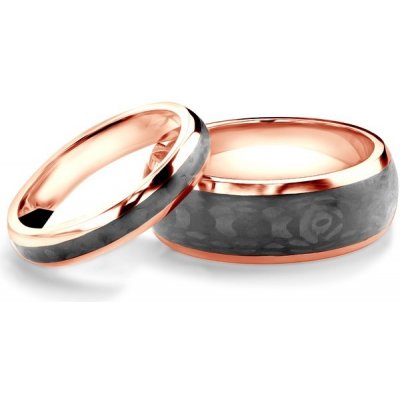 Savicki Snubní prsteny karbon a růžové zlato půlkulaté SAVGRC10 4 GRC10 od  40 497 Kč - Heureka.cz