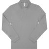 Pánské Tričko B&C polokošile My Polo 210 LSL piqué COT-01U42762001 Šedá sport