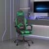 Herní křeslo vidaXL Herní židle s podnožkou otočná černá a zelená umělá kůže