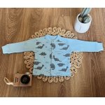 Novorozenecká bavlněná košilka, kabátek, Mamatti, Dino park - modrá s potiskem Velikost koj oblečení: 50 (0-1m) – Zboží Mobilmania
