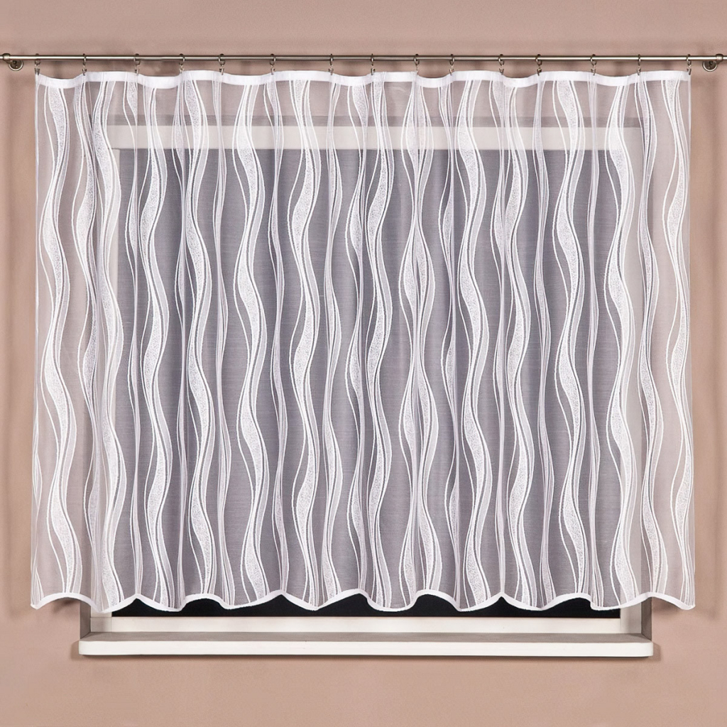 Olzatex kusová záclona PARADISA jednobarevná bílá, výška 150 cm x šířka 330 cm (na okno)