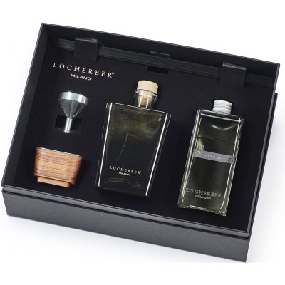 Locherber Milano Dárková sada GIFT BOX 500 ml Grigio Milano aroma difuzér 500 ml + náplň 500 ml + tyčinky + trychtýřek a víčko z ořechového dřeva – Hledejceny.cz
