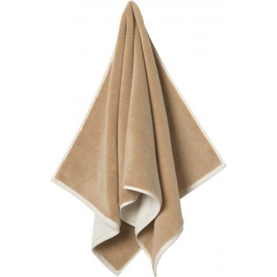 Ferm Living Bavlněná osuška Ekko Cashmere/Off-white 70 × 140 cm, béžová barva, textil – Zboží Dáma