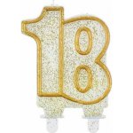 Godan Dortová svíčka číslo 18 zlatá – Sleviste.cz