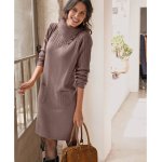 Blancheporte šaty s copánkovým vzorem hnědošedá – Zboží Dáma