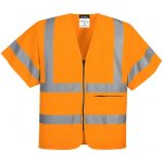 Portwest Tričko C372 na zip s polovičním rukávem reflexní M Oranžová – Zboží Dáma