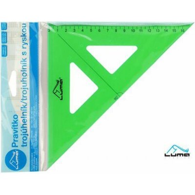 Fellowes 21244 pravítko trojúhelník s ryskou zelené – Zboží Živě