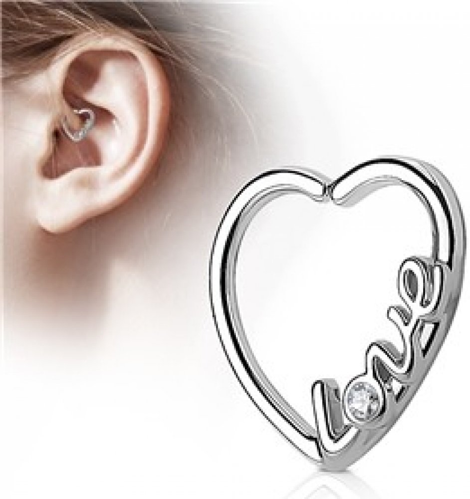 Šperky4U piercing do nosu ucha srdce Love N0061-ST | Srovnanicen.cz