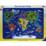 Ravensburger Mapa světa se zvířaty 30 dílků – Zboží Dáma Ravensburger Mapa světa se zvířaty 30 dílků – Zboží Dáma