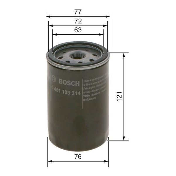 Olejový filtr pro automobily Olejový filtr BOSCH (0451103314)
