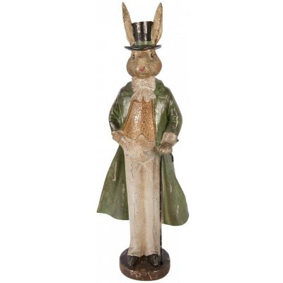 Clayre & Eef Noblesní vintage králičí elegán v zeleném plášti - 17*12*48 cm – Hledejceny.cz
