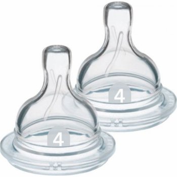 Philips Avent dudlík na kojeneckou láhev airflex 4 otvory transparentní 2 ks